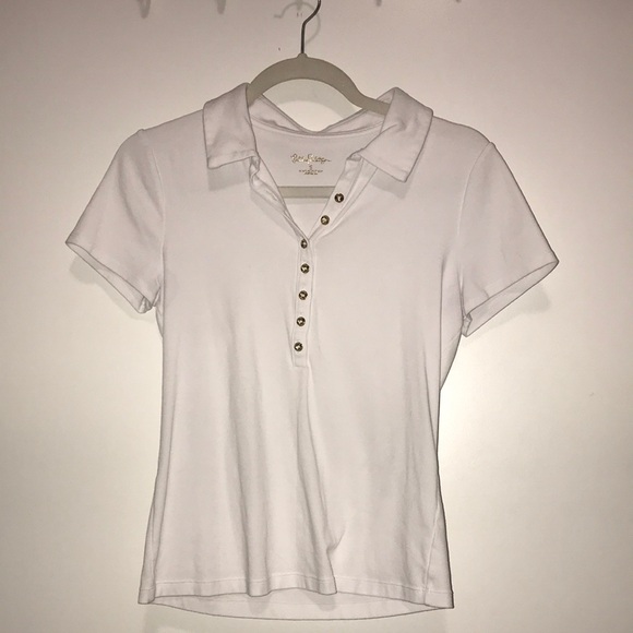 White Short Sleeve Polo Shirt reema - Picture 1 of 2